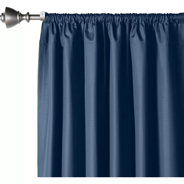 Amazon Basics Room Darkening Blackout Window Curtain with Grommets 52 x 84 Inches White  Set of 2Navy