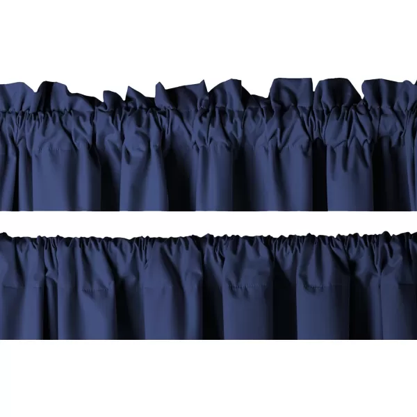 Amazon Basics Room Darkening Blackout Window Curtain with Grommets 52 x 84 Inches White  Set of 2Navy