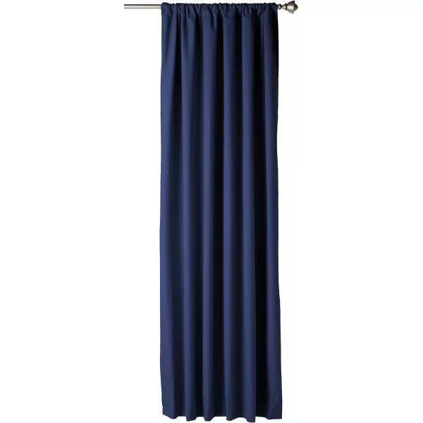 Amazon Basics Room Darkening Blackout Window Curtain with Grommets 52 x 84 Inches White  Set of 2Navy