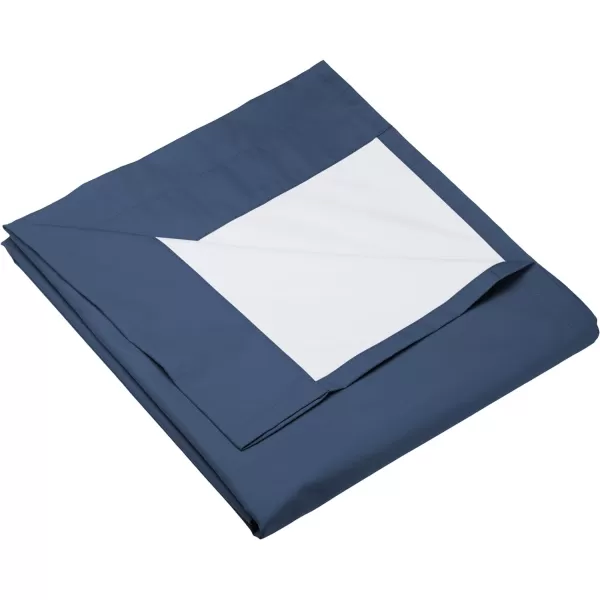 Amazon Basics Room Darkening Blackout Window Curtain with Grommets 52 x 84 Inches White  Set of 2Navy