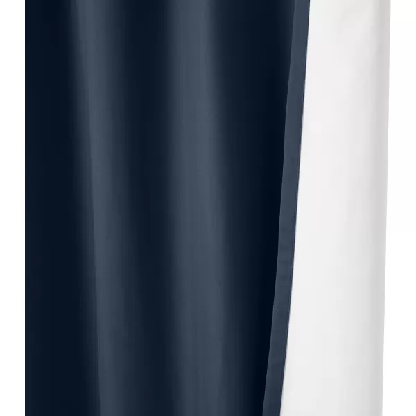 Amazon Basics Room Darkening Blackout Window Curtain with Grommets 52 x 84 Inches White  Set of 2Navy