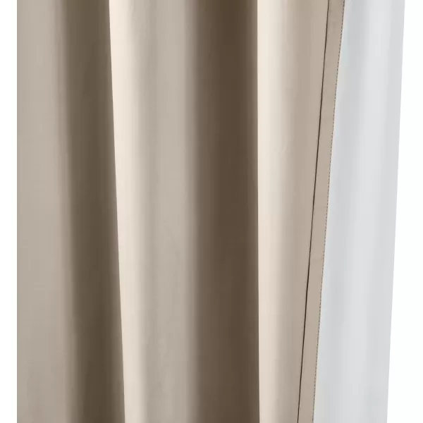 Amazon Basics Room Darkening Blackout Window Curtain with Grommets 52 x 84 Inches White  Set of 2Taupe