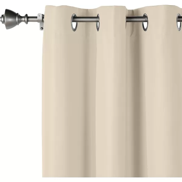 Amazon Basics Room Darkening Blackout Window Curtain with Grommets 52 x 84 Inches White  Set of 2Taupe