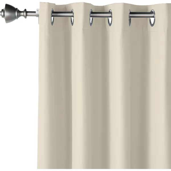 Amazon Basics Room Darkening Blackout Window Curtain with Grommets 52 x 84 Inches White  Set of 2Taupe