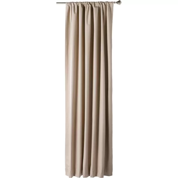 Amazon Basics Room Darkening Blackout Window Curtain with Grommets 52 x 84 Inches White  Set of 2Taupe