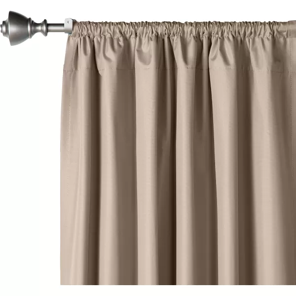 Amazon Basics Room Darkening Blackout Window Curtain with Grommets 52 x 84 Inches White  Set of 2Taupe