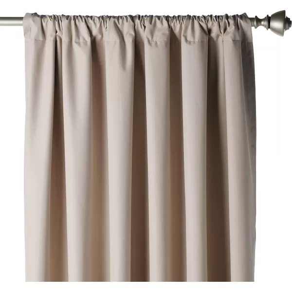 Amazon Basics Room Darkening Blackout Window Curtain with Grommets 52 x 84 Inches White  Set of 2Taupe