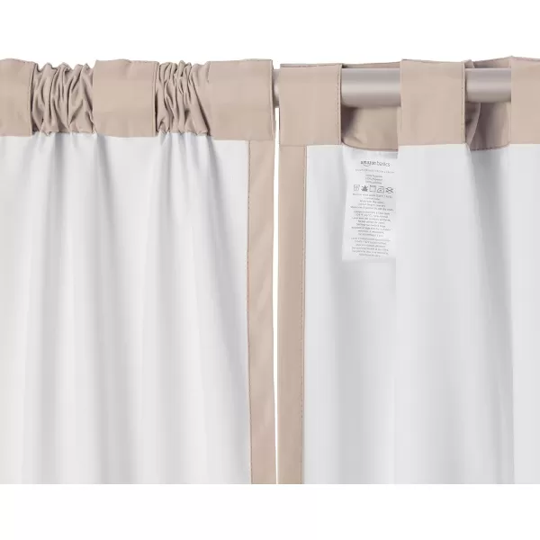 Amazon Basics Room Darkening Blackout Window Curtain with Grommets 52 x 84 Inches White  Set of 2Taupe