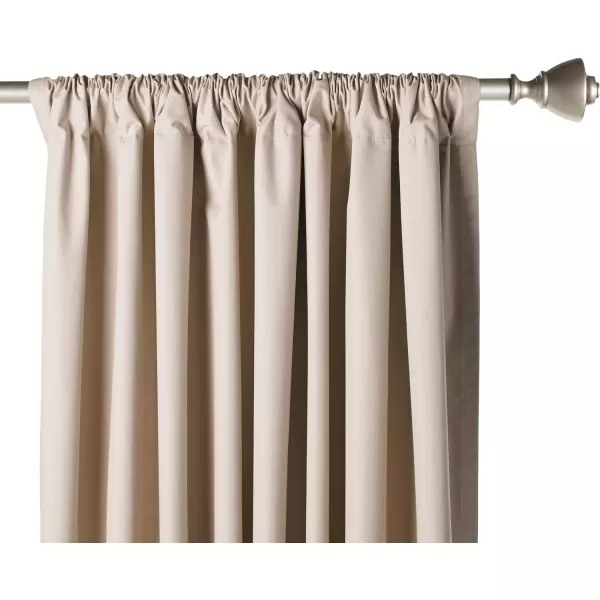 Amazon Basics Room Darkening Blackout Window Curtain with Grommets 52 x 84 Inches White  Set of 2Taupe