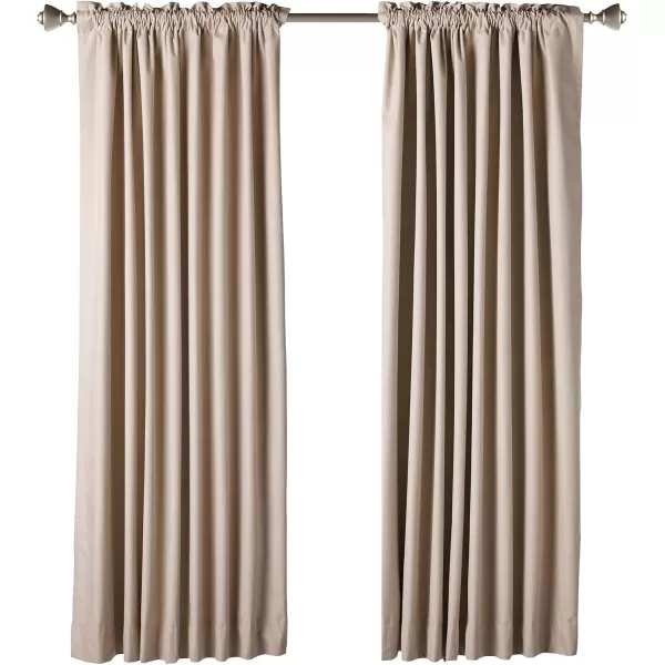 Amazon Basics Room Darkening Blackout Window Curtain with Grommets 52 x 84 Inches White  Set of 2Taupe