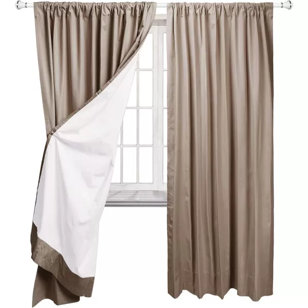 Amazon Basics Room Darkening Blackout Window Curtain with Grommets 52 x 84 Inches White  Set of 2Taupe