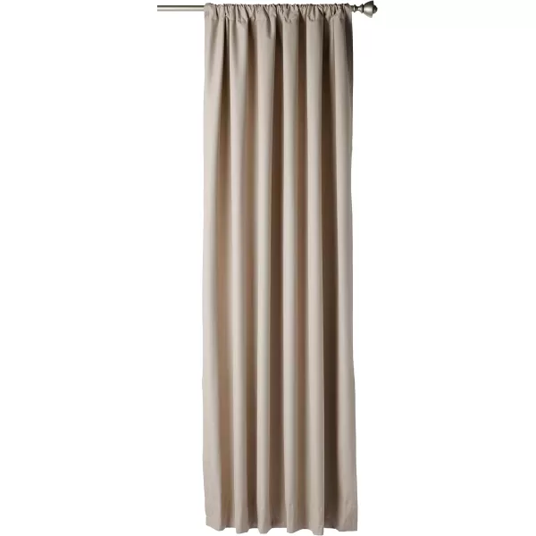 Amazon Basics Room Darkening Blackout Window Curtain with Grommets 52 x 84 Inches White  Set of 2Taupe