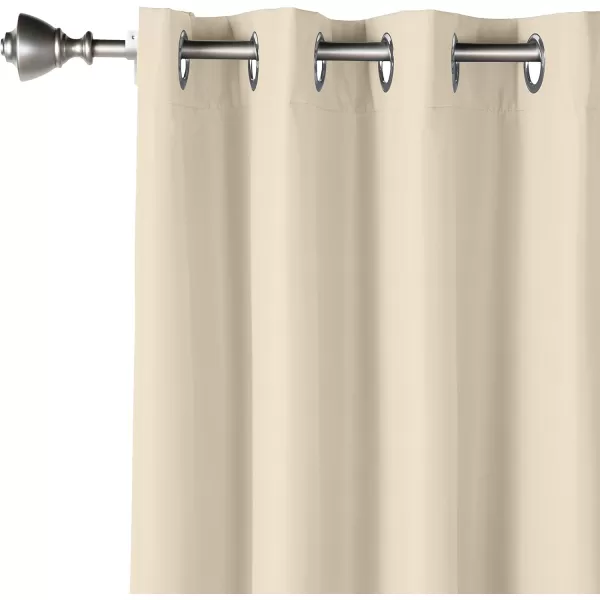 Amazon Basics Room Darkening Blackout Window Curtain with Grommets 52 x 84 Inches White  Set of 2Taupe