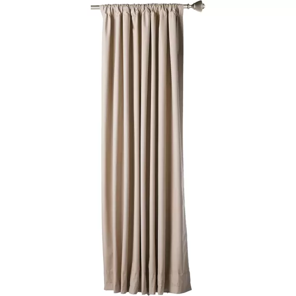 Amazon Basics Room Darkening Blackout Window Curtain with Grommets 52 x 84 Inches White  Set of 2Taupe