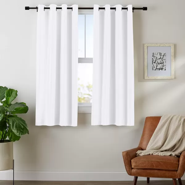 Amazon Basics Room Darkening Blackout Window Curtain with Grommets 52 x 84 Inches White  Set of 2White