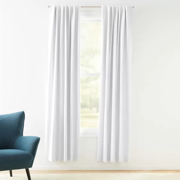 Amazon Basics Room Darkening Blackout Window Curtain with Grommets 52 x 84 Inches White  Set of 2White