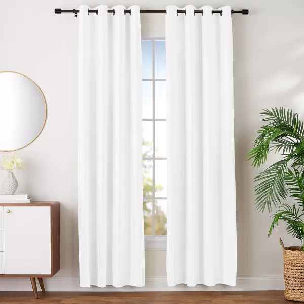 Amazon Basics Room Darkening Blackout Window Curtain with Grommets 52 x 84 Inches White  Set of 2White
