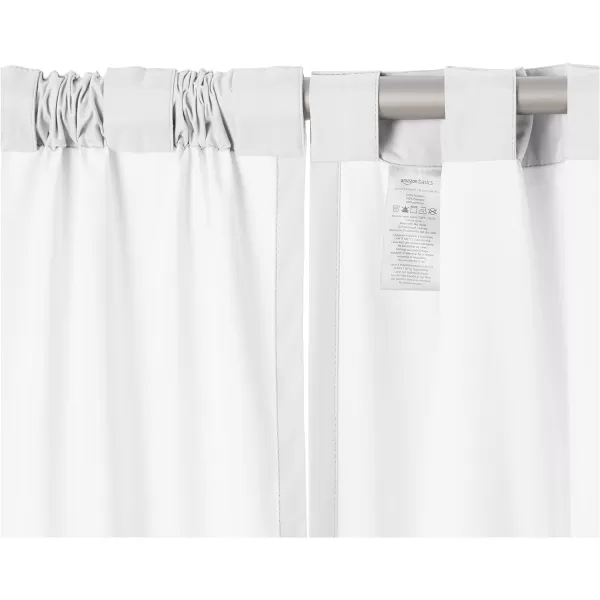 Amazon Basics Room Darkening Blackout Window Curtain with Grommets 52 x 84 Inches White  Set of 2White