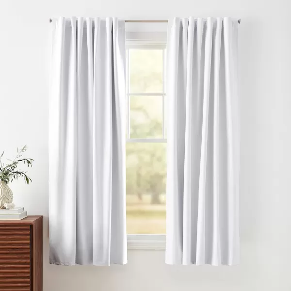 Amazon Basics Room Darkening Blackout Window Curtain with Grommets 52 x 84 Inches White  Set of 2White