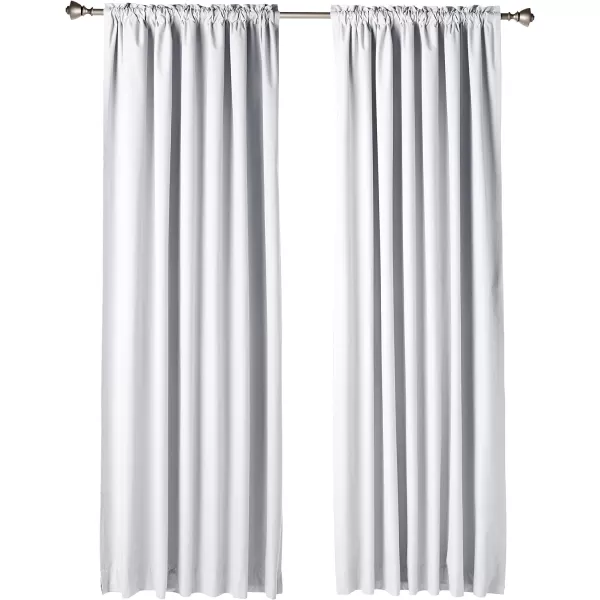 Amazon Basics Room Darkening Blackout Window Curtain with Grommets 52 x 84 Inches White  Set of 2White