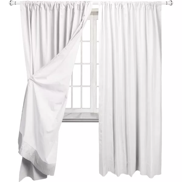 Amazon Basics Room Darkening Blackout Window Curtain with Grommets 52 x 84 Inches White  Set of 2White