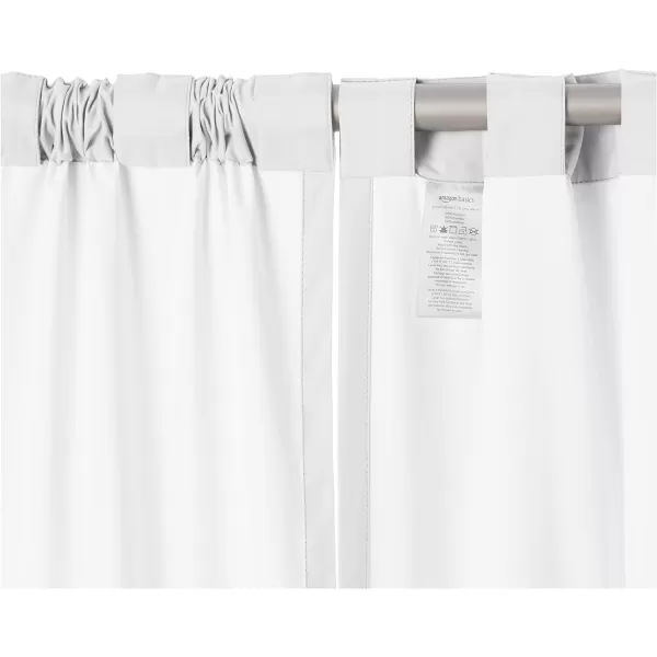 Amazon Basics Room Darkening Blackout Window Curtain with Grommets 52 x 84 Inches White  Set of 2White