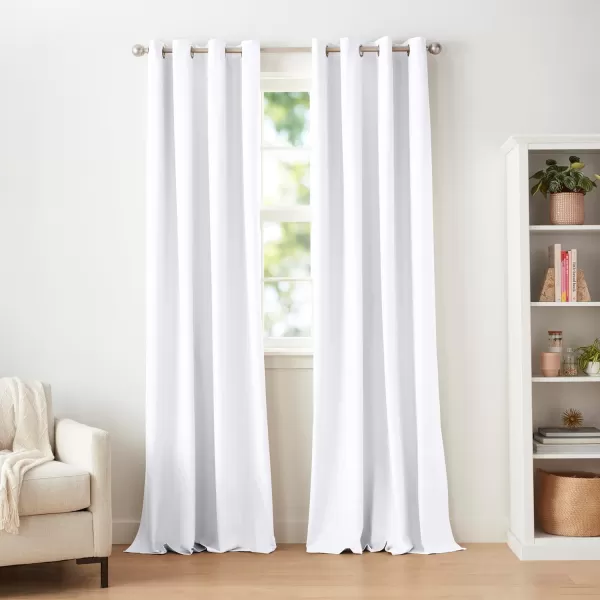 Amazon Basics Room Darkening Blackout Window Curtain with Grommets 52 x 84 Inches White  Set of 2White