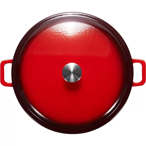 Amazon Basics Round Enameled Cast Iron Covered Casserole Skillet 33quart Matte NavyRed
