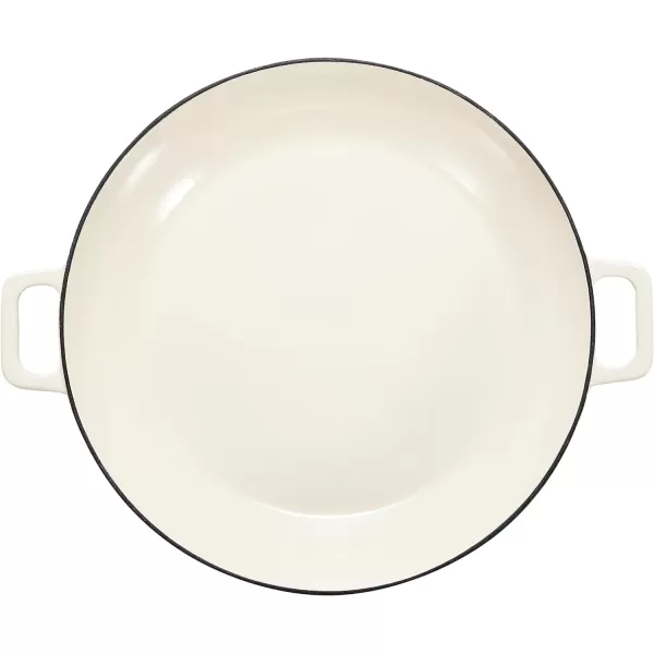 Amazon Basics Round Enameled Cast Iron Covered Casserole Skillet 33quart Matte NavyWhite
