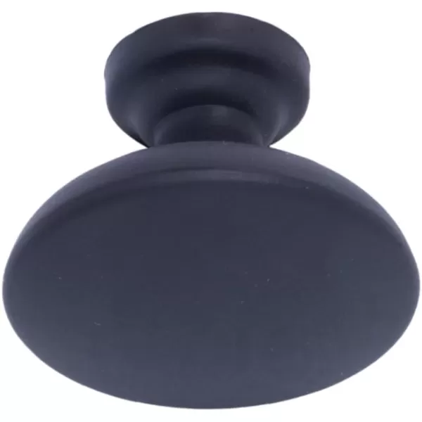 Amazon Basics Round Flat Cabinet Knob 124inch Diameter Black 25PackBlack