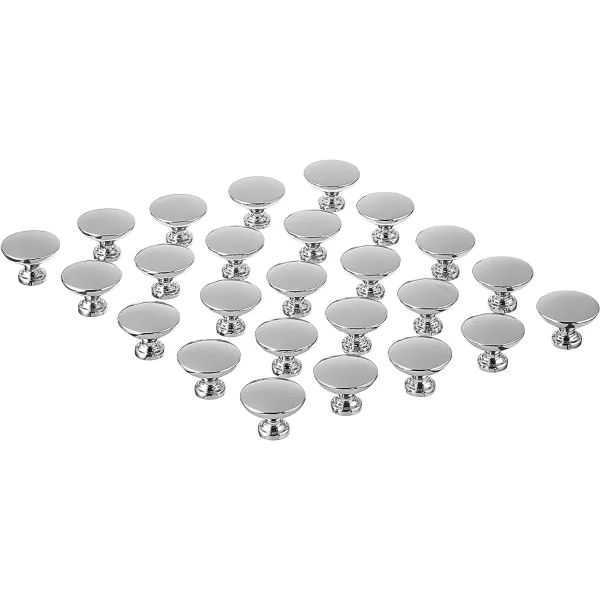 Amazon Basics Round Flat Cabinet Knob 124inch Diameter Black 25PackPolished Chrome