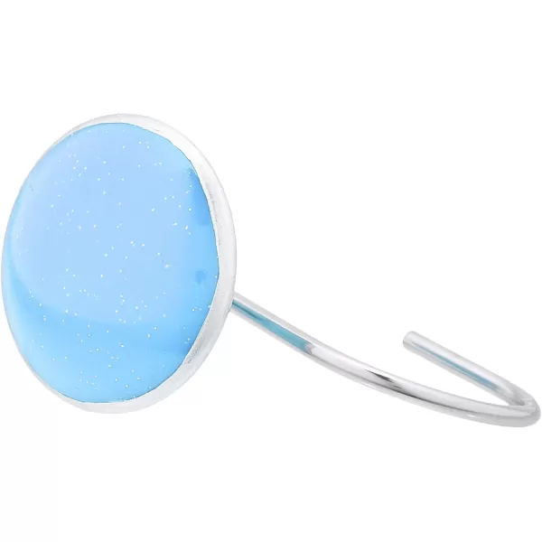 Amazon Basics Shower Curtain Hooks  Button BlueLight Blue