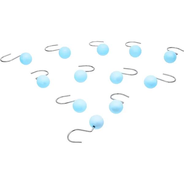 Amazon Basics Shower Curtain Hooks  Button BlueLight Blue
