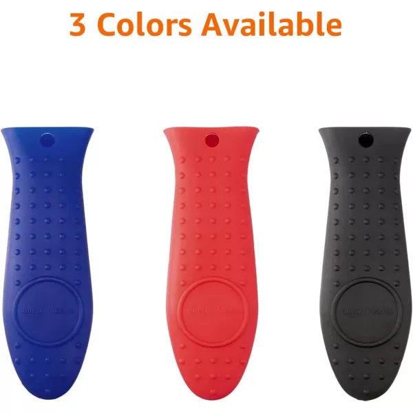 Amazon Basics Silicone Hot Skillet Rectangular Handle Cover Holder BlueBlue