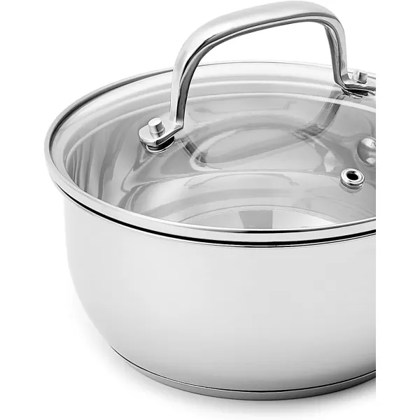 Amazon Basics Stainless Steel Sauce Pan with Lid 3Quart 28 L Silver 3 QT25QT