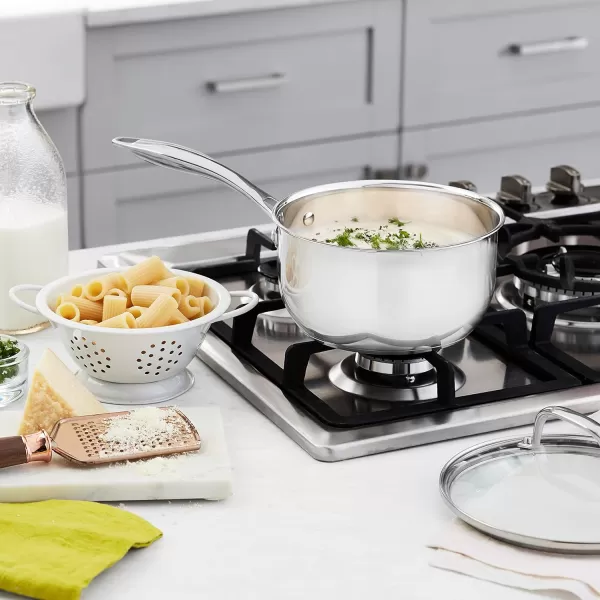 Amazon Basics Stainless Steel Sauce Pan with Lid 3Quart 28 L Silver 3 QT25QT