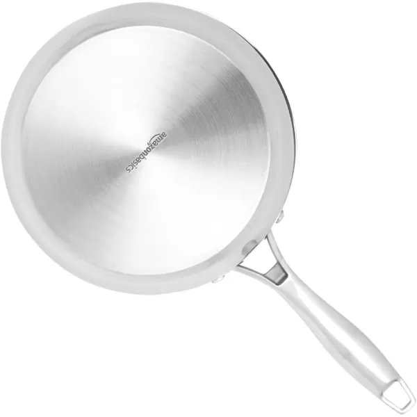 Amazon Basics Stainless Steel Sauce Pan with Lid 3Quart 28 L Silver 3 QT3 QT