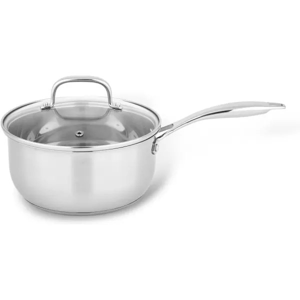 Amazon Basics Stainless Steel Sauce Pan with Lid 3Quart 28 L Silver 3 QT3 QT