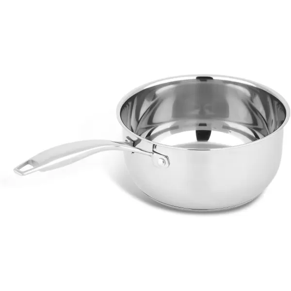 Amazon Basics Stainless Steel Sauce Pan with Lid 3Quart 28 L Silver 3 QT3 QT