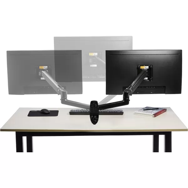 Amazon Basics Wall Mount Computer Monitor and TV Stand  Lift Engine Arm Mount Aluminum  BlackBlack