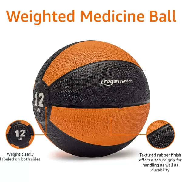 Amazon Basics Weighted Medicine Ball for Workouts Exercise Balance Training12 Pounds