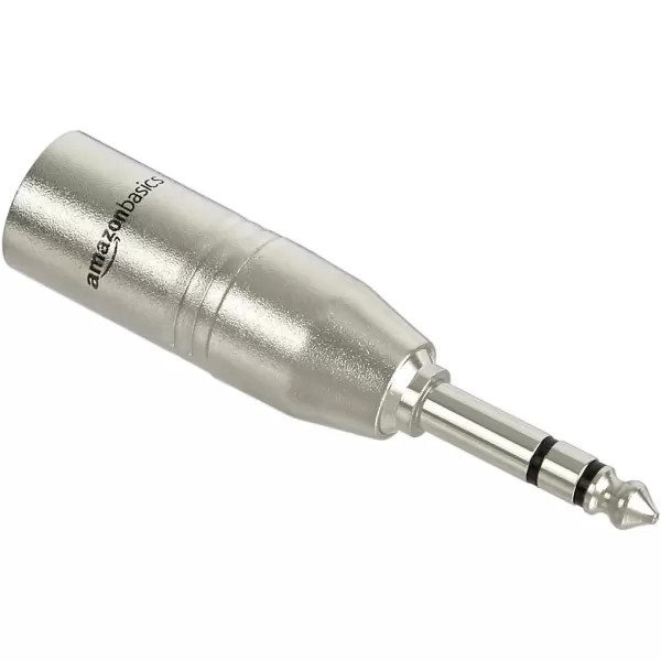 Amazon Basics XLR Male to 14 Inch TRS Adapter silver1 Count Pack of 1