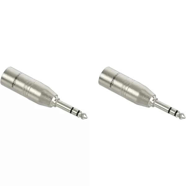 Amazon Basics XLR Male to 14 Inch TRS Adapter silver1 Count Pack of 2