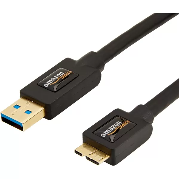Amazon Basics Z25K USB 30 Cable Type AMale to Micro B 6 Feet 18 Meters Black6 Feet