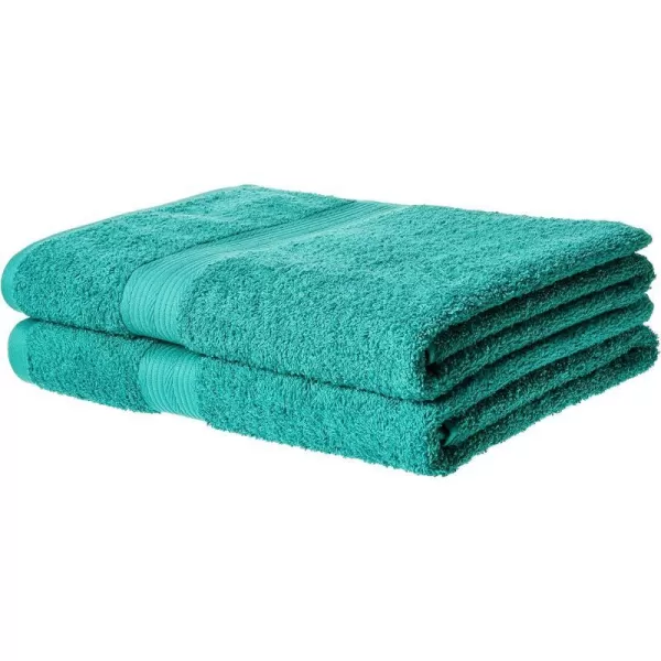 Amazon Basics  6 Piece Fade Resistant Oversize Bath Towel Hand and Washcloth Set 100 Cotton TealTeal