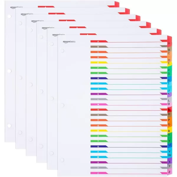 Amazon Basics 12 Tab Monthly Dividers for 3 Ring Binder Customizable Table of Contents Page Multicolor 10PackAZ Tabs