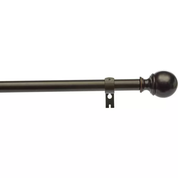 Amazon Basics 1Inch Curtain Rod with Round Finials 1Pack 36 to 72 BlackBronze