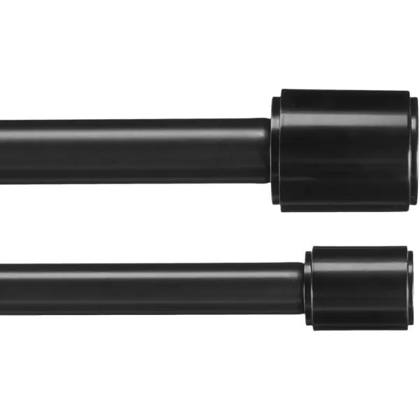 Amazon Basics 1Inch Wall Curtain Rod with Cap Finials 36 to 72 NickelBlack