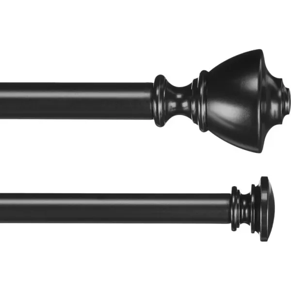 Amazon Basics 1Inch Wall Curtain Rod with Urn Finials 36 to 72 NickelBlack