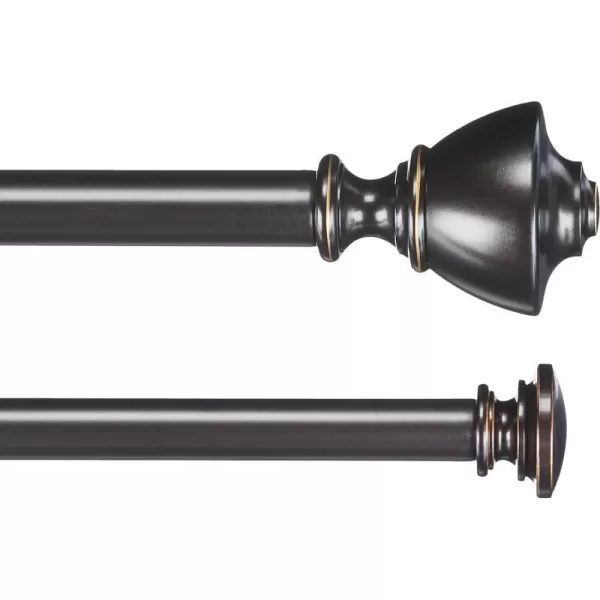 Amazon Basics 1Inch Wall Curtain Rod with Urn Finials 36 to 72 NickelEspresso Dark Bronze